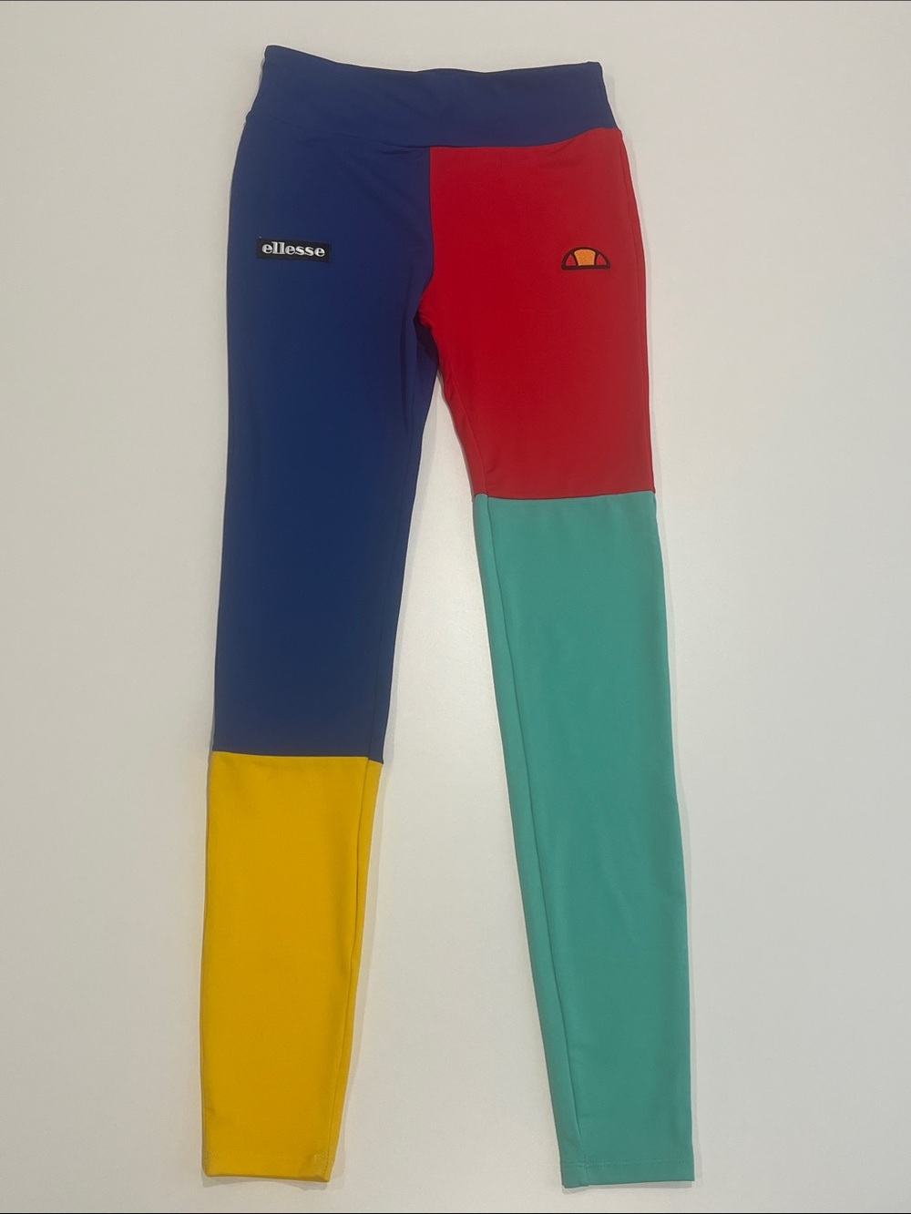 ELLESSE NWOT Heritage Charo M Colorblock Leggings SGC07276 Red Blue Green Yellow